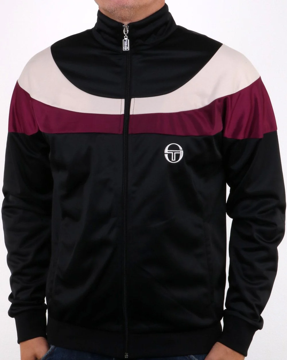 Sergio Tacchini Fohn Track Top Black/Off White - Image 2
