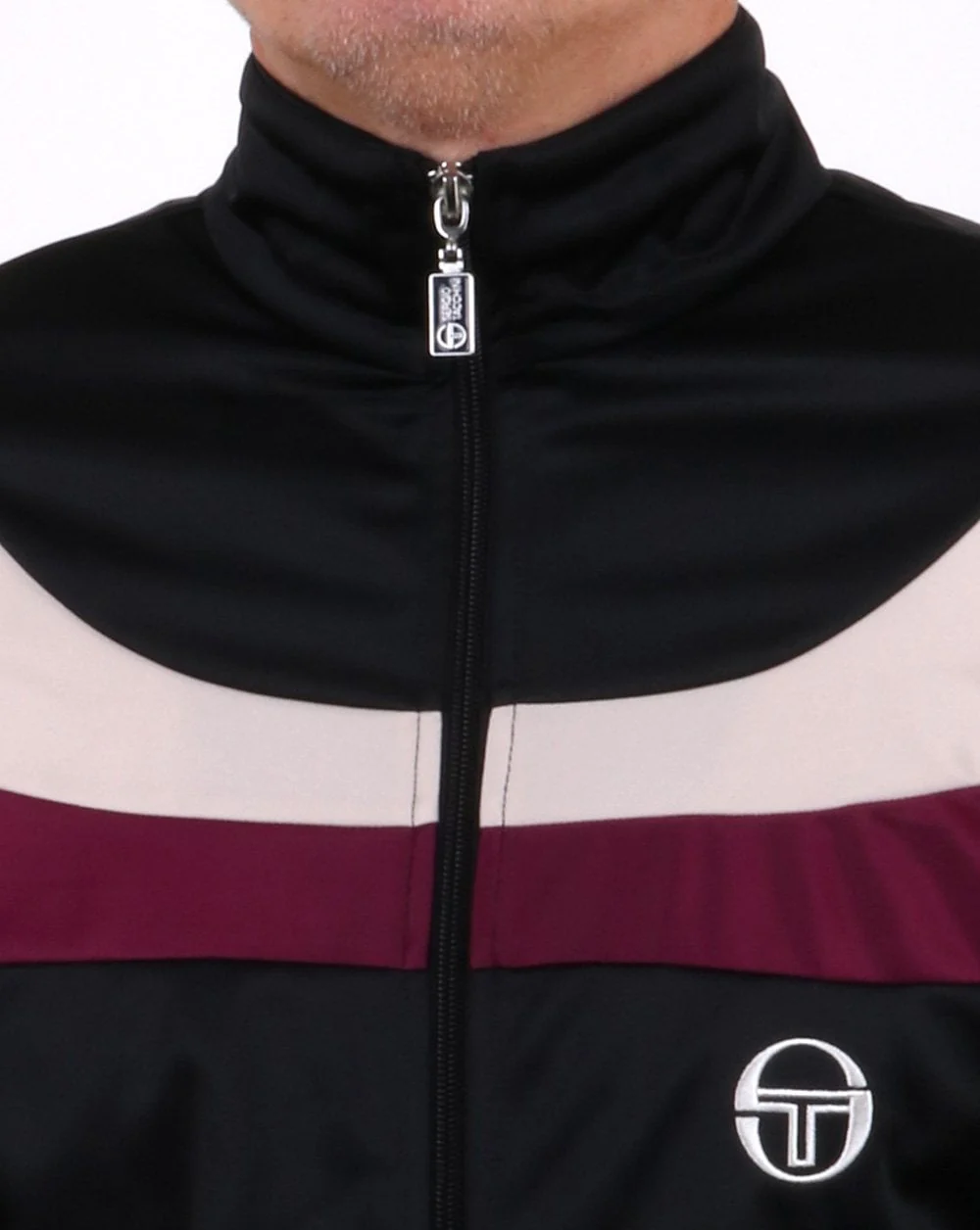 Sergio Tacchini Fohn Track Top Black/Off White - Image 3