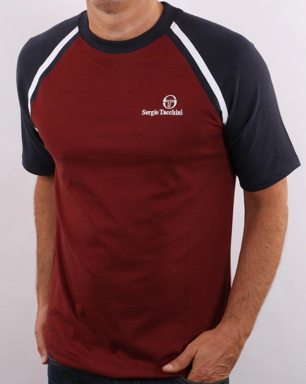 Sergio Tacchini Ghibli T Shirt Burgundy - Image 3