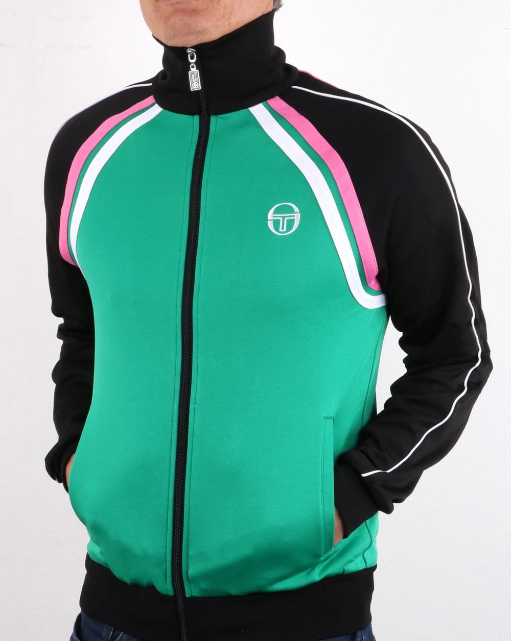 Sergio Tacchini Ghibli Track Top Fresh Green/black/Pink - Image 2