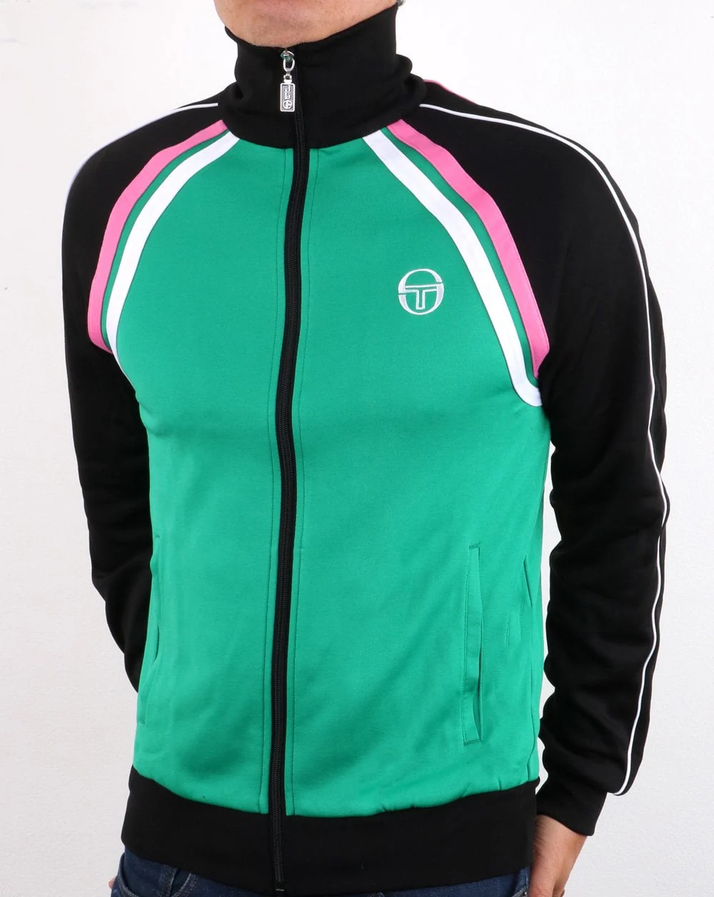 Sergio Tacchini Ghibli Track Top Fresh Green/black/Pink - Image 3