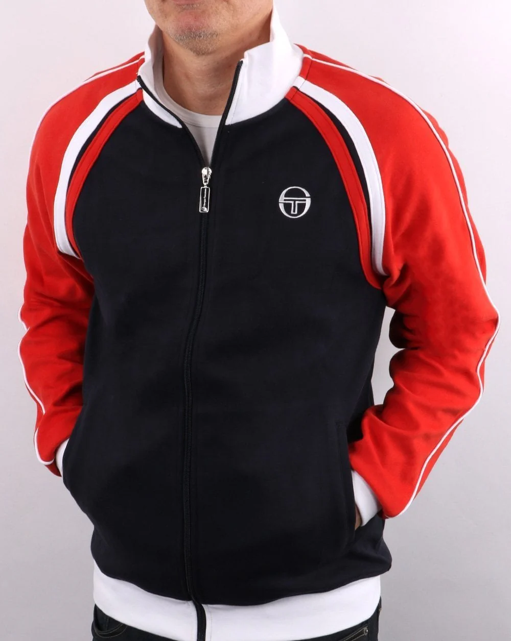 Sergio Tacchini Ghibli Track Top Navy/Red/White - Image 2