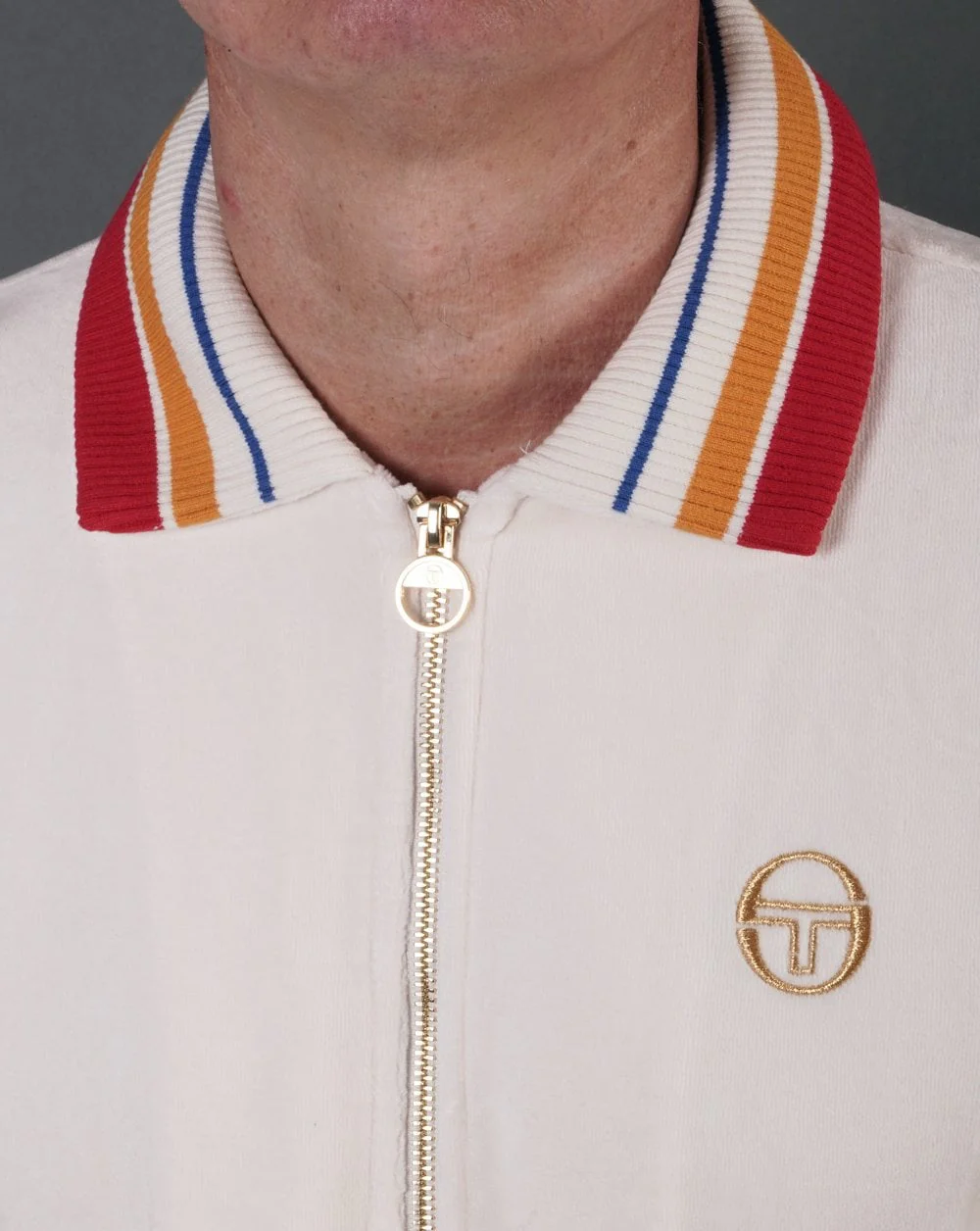 Sergio Tacchini Goran Velour Track Top Gardenia - Image 2