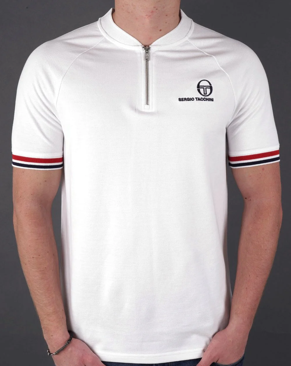 Sergio Tacchini Henley Zip T-shirt White