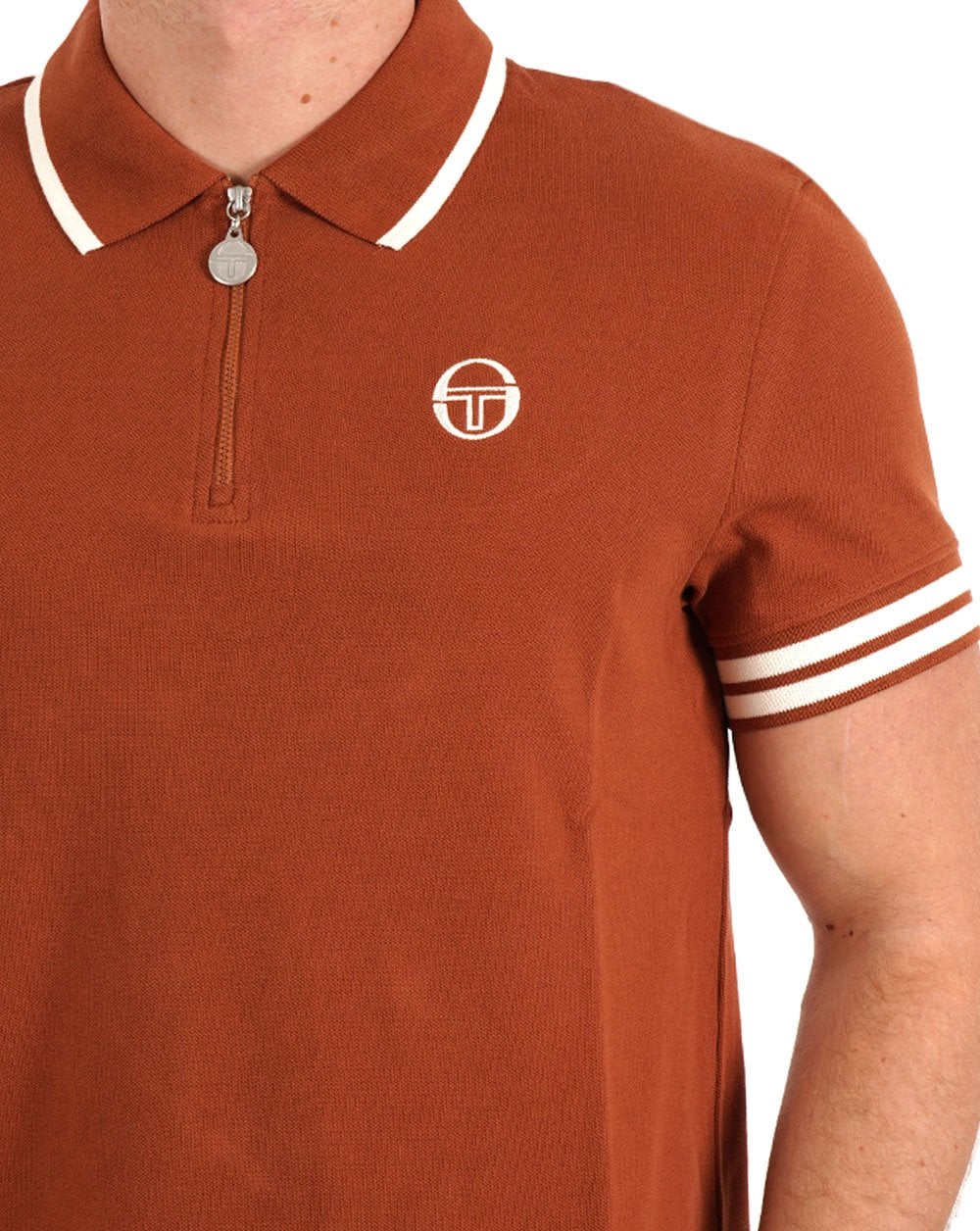 Sergio Tacchini Iceberg 1/4 Zip Polo Mocha - Image 2