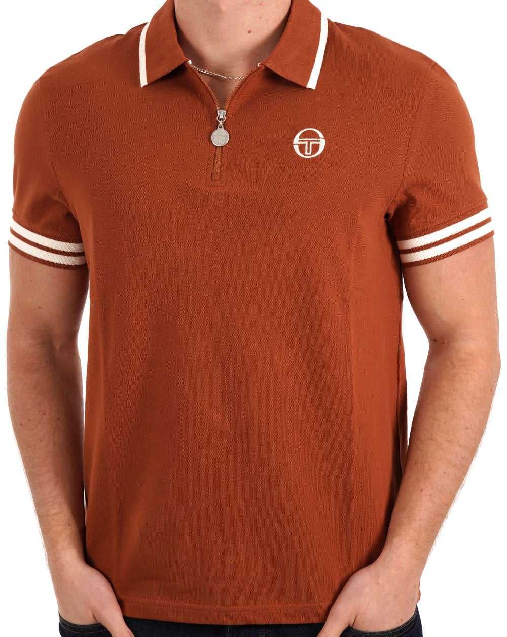 Sergio Tacchini Iceberg 1/4 Zip Polo Mocha - Image 3