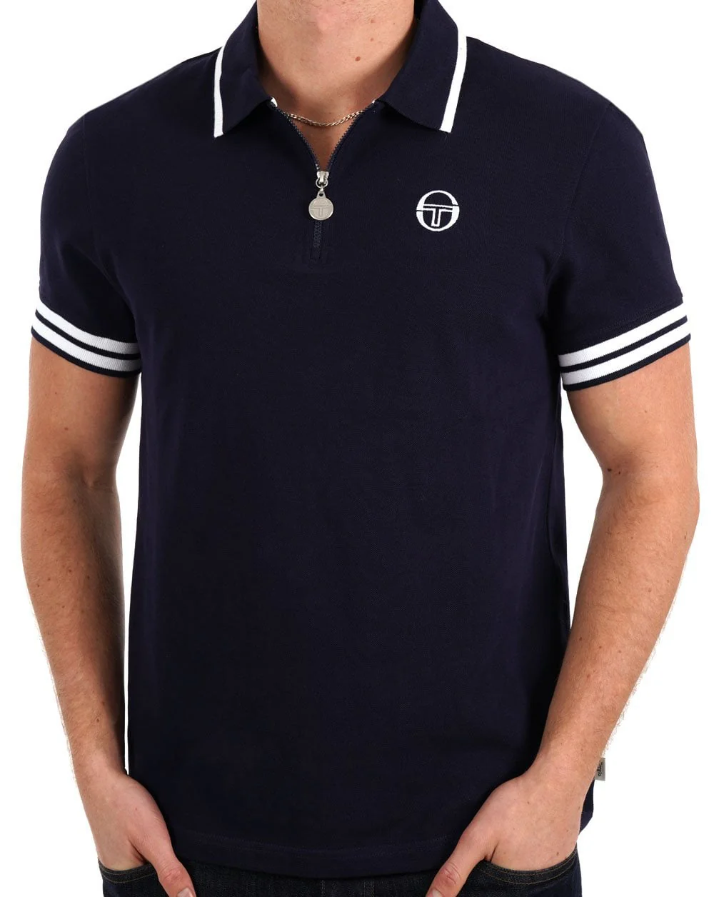 Sergio Tacchini Iceberg 1/4 Zip Polo Navy Blue - Image 3