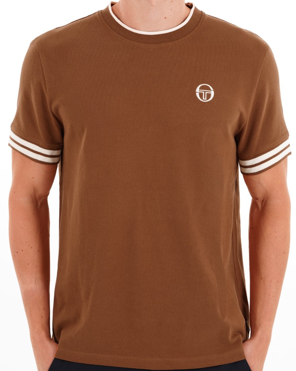Sergio Tacchini Iceberg Pique T Shirt Mocha - Image 2