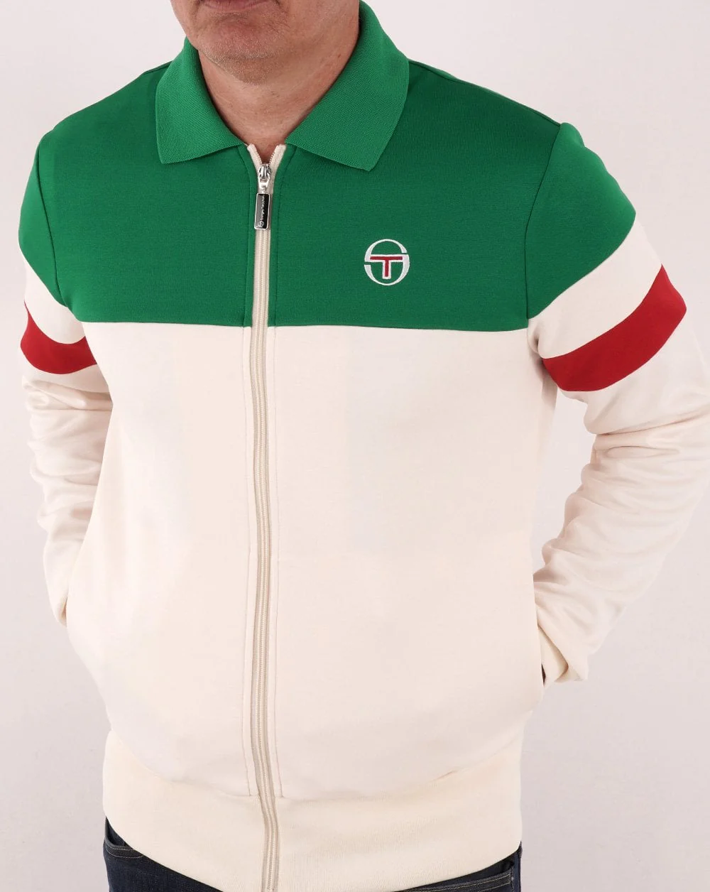 Sergio Tacchini Italia Track Top Gardenia/Green - Image 3