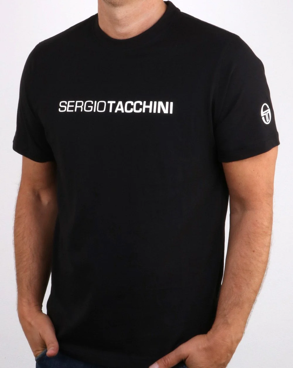 Sergio Tacchini liner logo T Shirt Black/white - Image 2