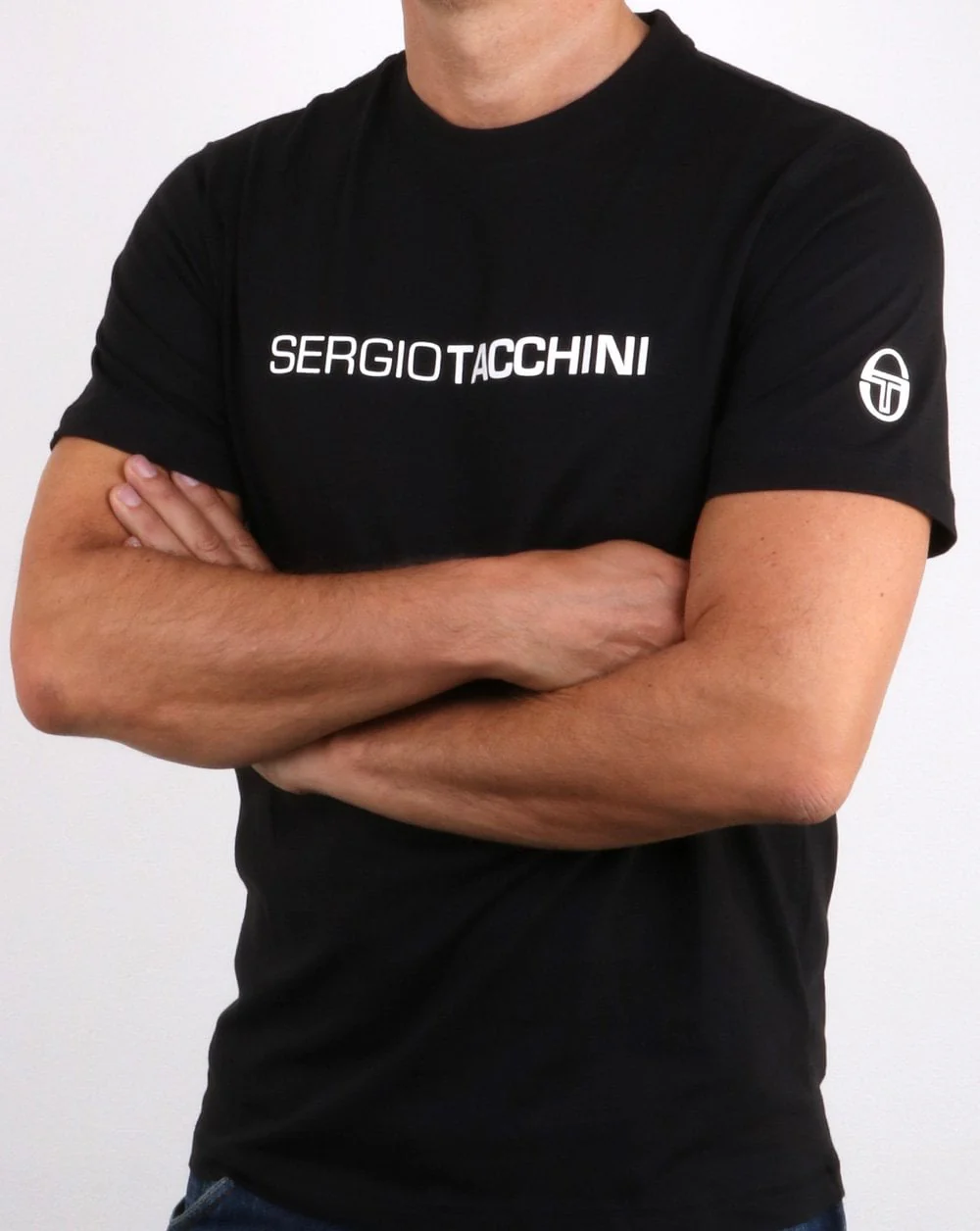 Sergio Tacchini liner logo T Shirt Black/white - Image 3