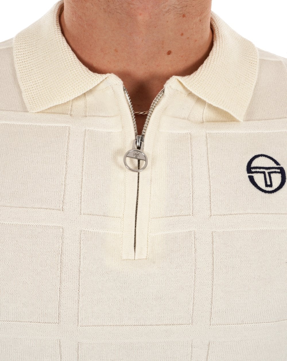 Sergio Tacchini Lorenzo 1/4 Zip Knit Polo Gardenia - Image 2