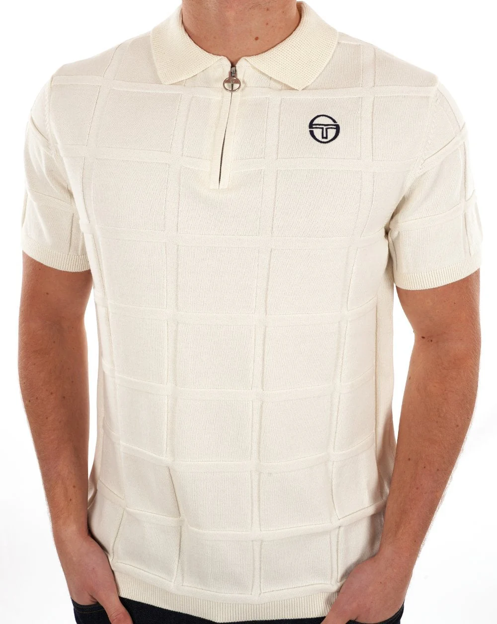 Sergio Tacchini Lorenzo 1/4 Zip Knit Polo Gardenia - Image 3