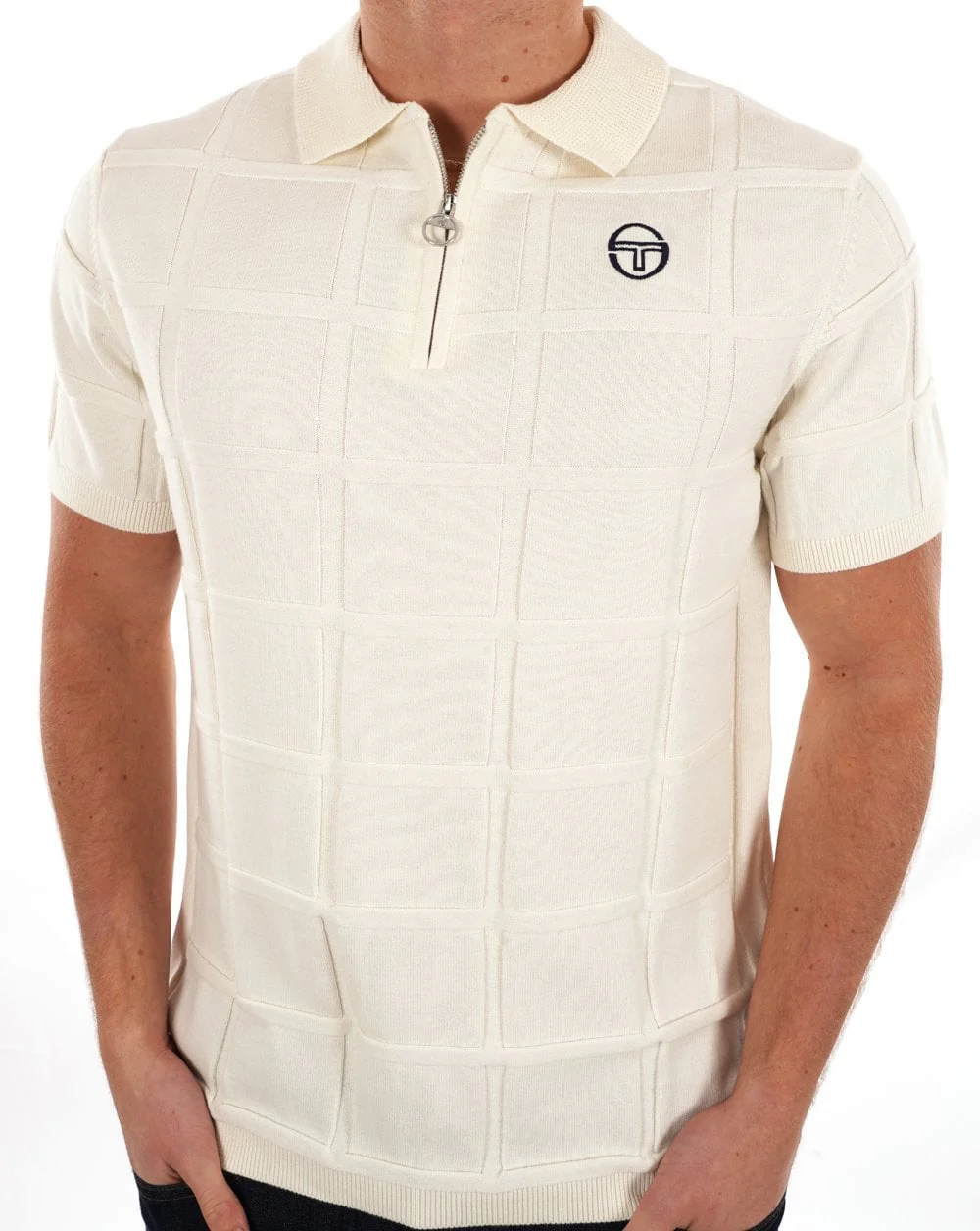 Sergio Tacchini Lorenzo 1/4 Zip Knit Polo Gardenia - Image 5