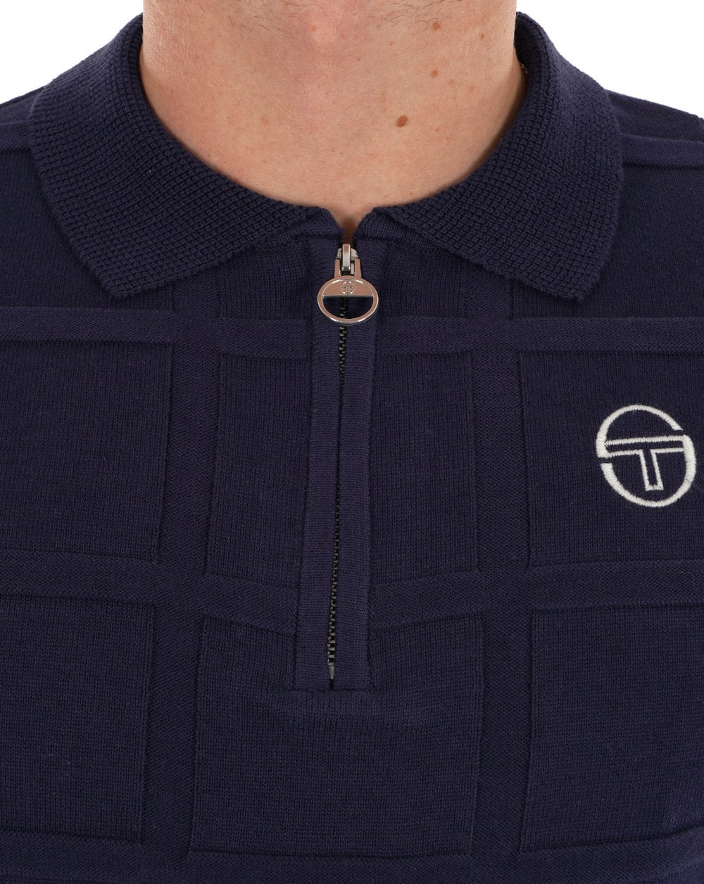 Sergio Tacchini Lorenzo 1/4 Zip Knit Polo Navy Blue - Image 2