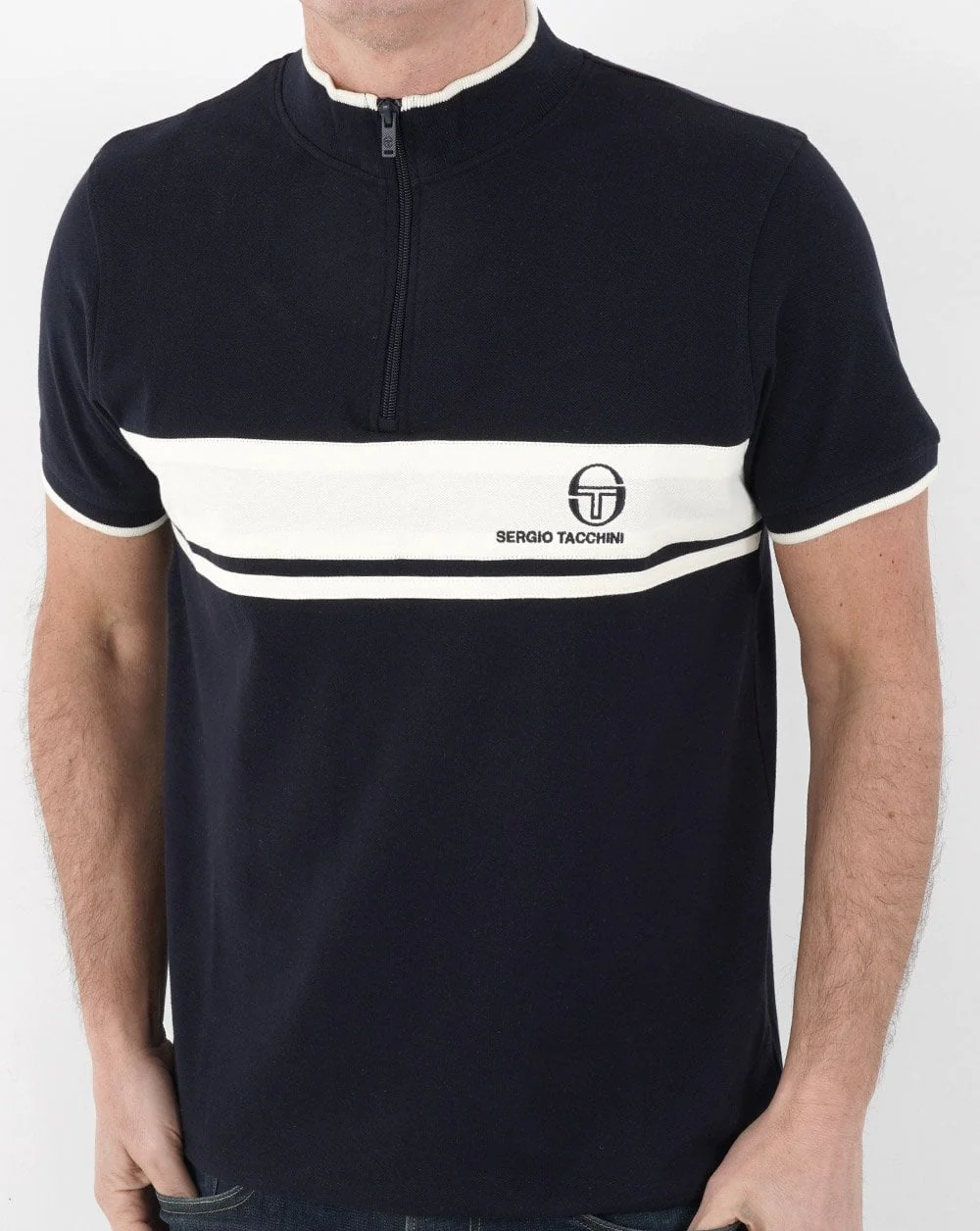 Sergio Tacchini Masters 1/4 Zip Polo Navy - Image 2