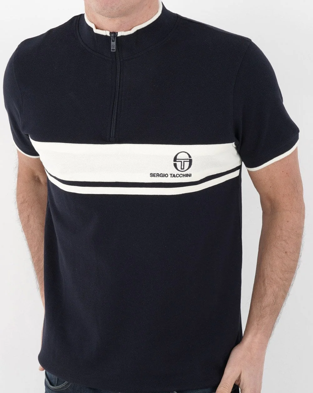 Sergio Tacchini Masters 1/4 Zip Polo Navy - Image 3