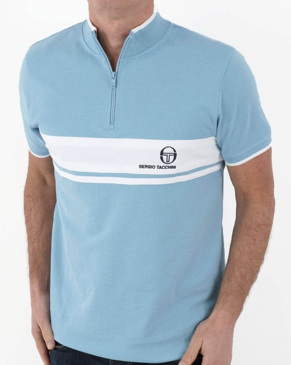 Sergio Tacchini Masters 1/4 zip Polo Sky Blue - Image 2