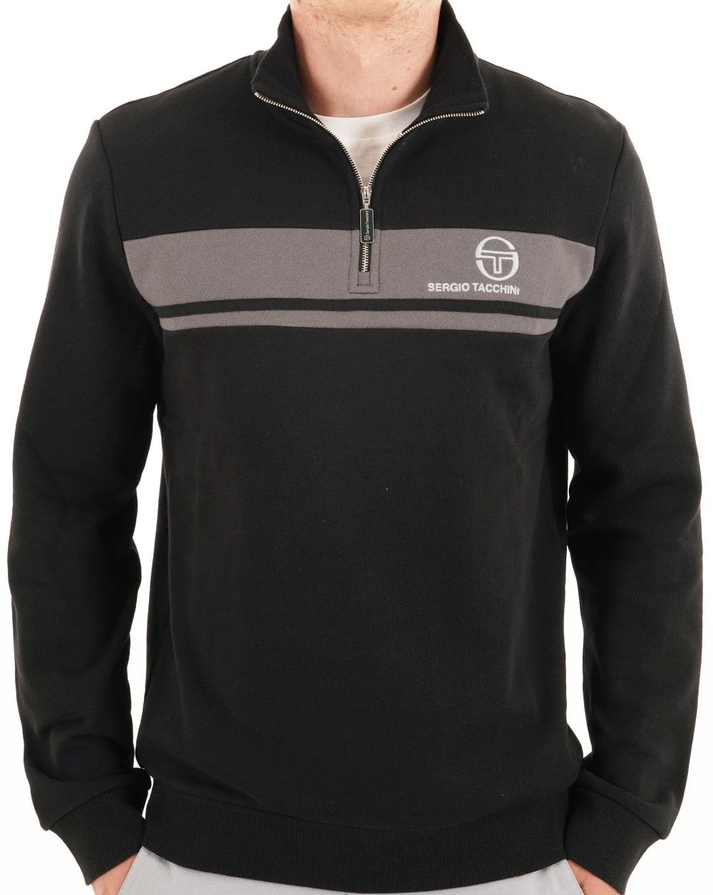 Sergio Tacchini Masters 1/4 Zip Sweat Black - Image 3