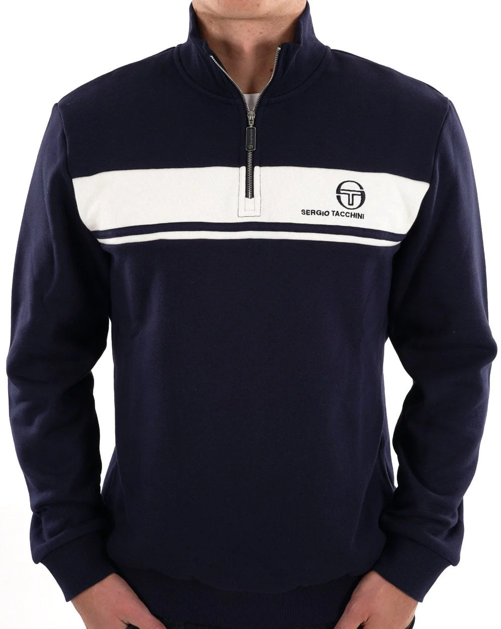Sergio Tacchini Masters 1/4 Zip Sweat Navy Blue - Image 2