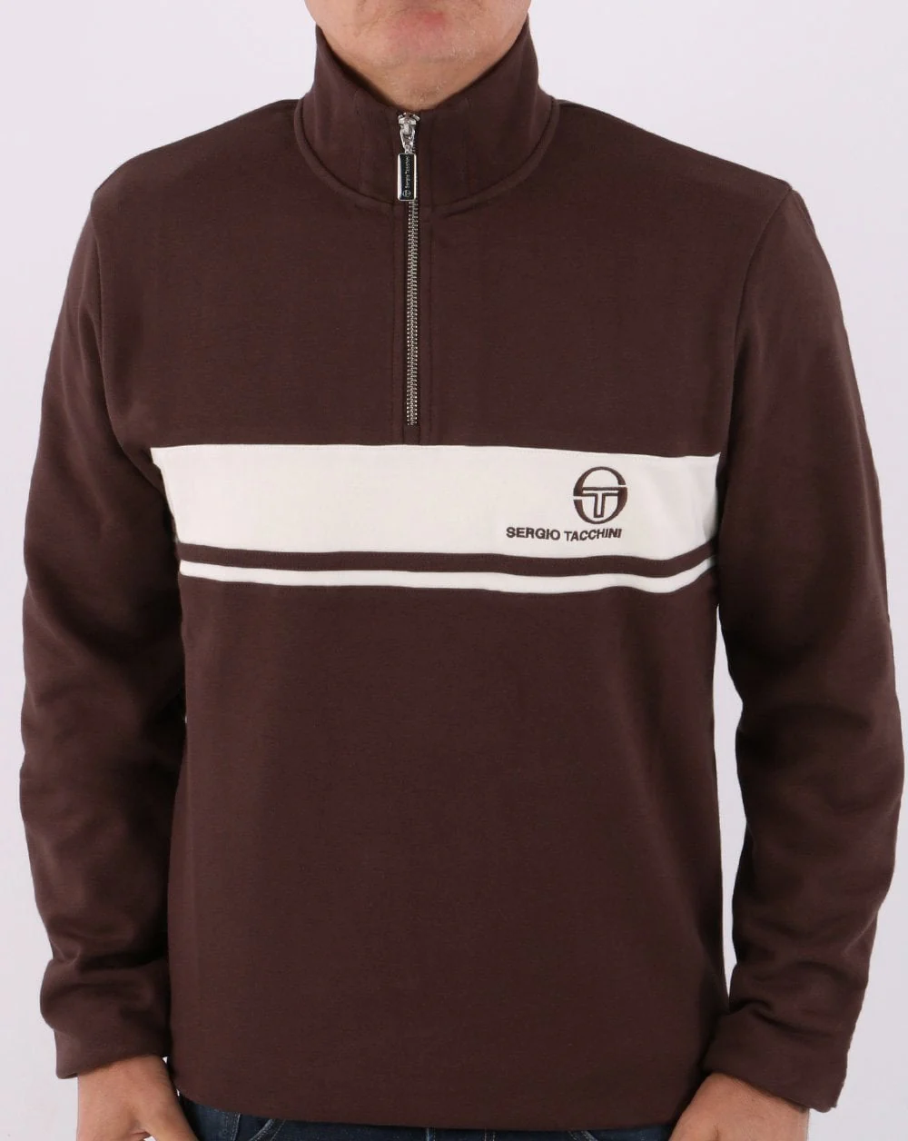 Sergio Tacchini Masters 1/4 Zip Top Brown - Image 3