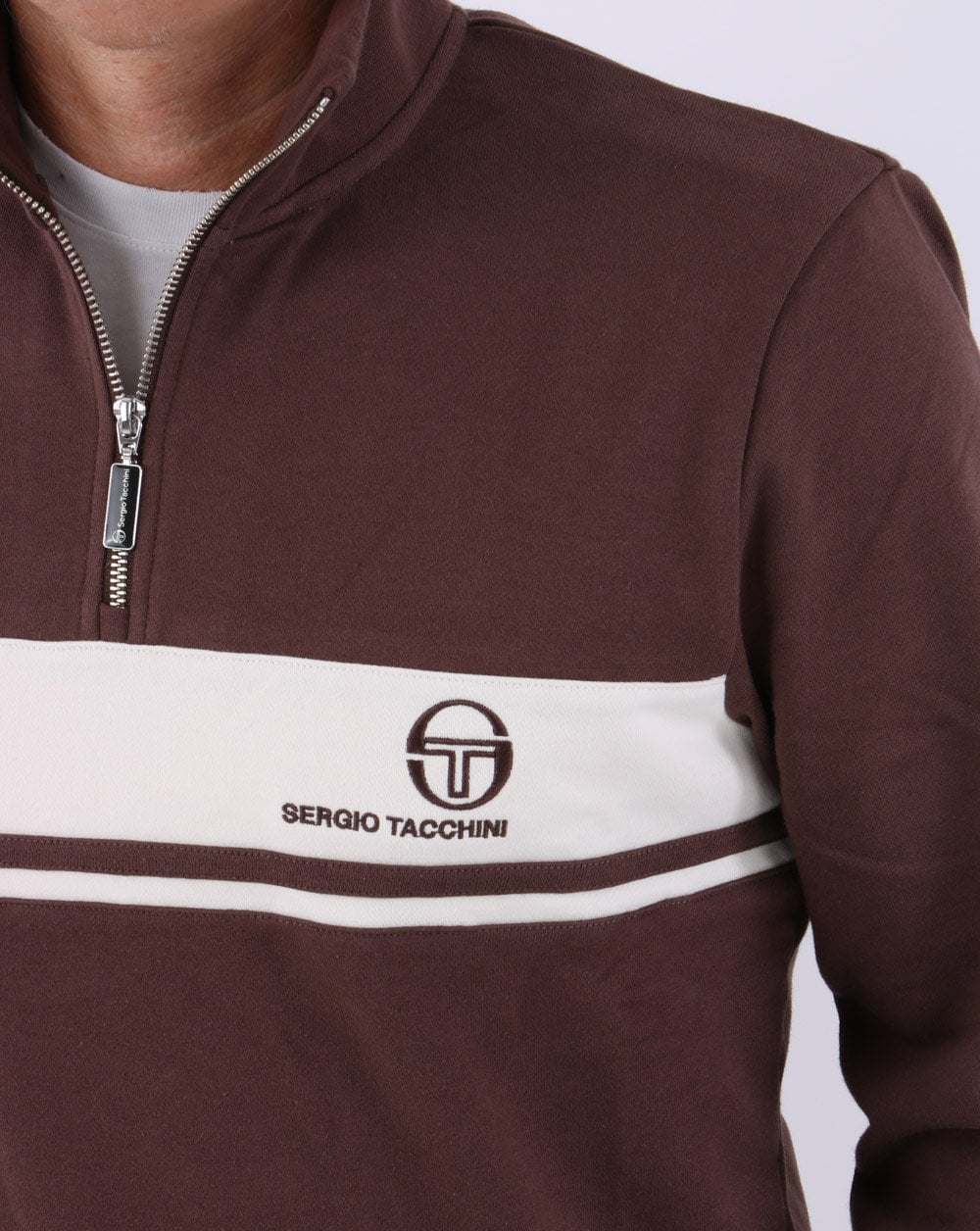 Sergio Tacchini Masters 1/4 Zip Top Brown - Image 4