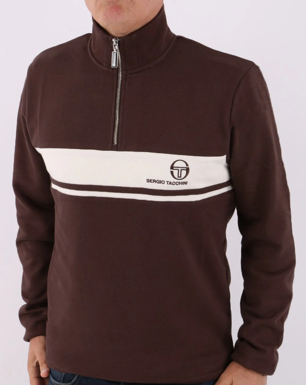 Sergio Tacchini Masters 1/4 Zip Top Brown - Image 5