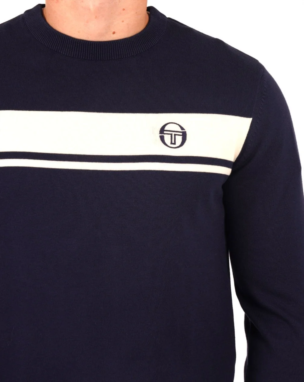 Sergio Tacchini Masters Crew Knit Navy Blue - Image 2
