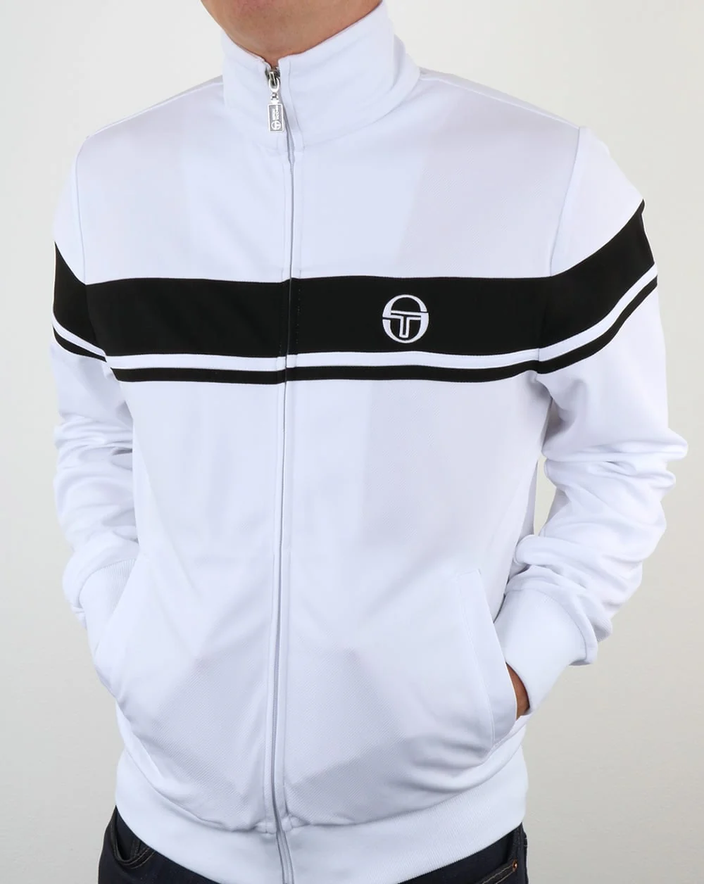 Sergio Tacchini Masters II Track Top White/Black - Image 3
