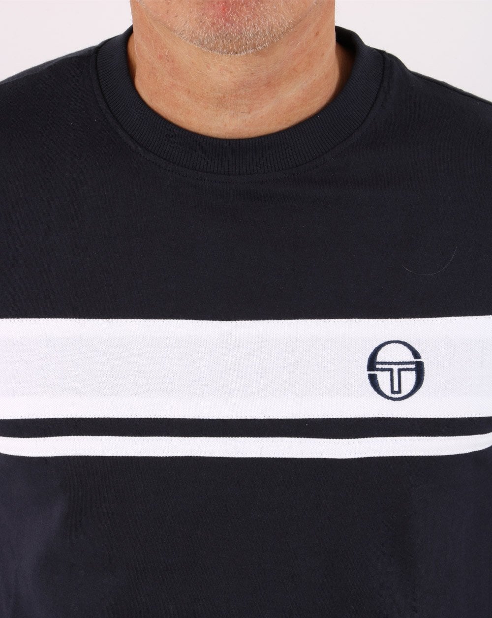 Sergio Tacchini Masters Long Sleeve T Shirt Navy/White - Image 2