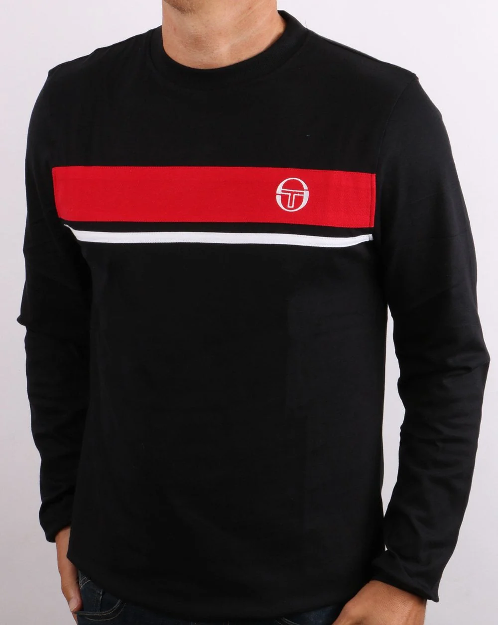 Sergio Tacchini Masters Long Sleeved T Shirt Black/Red/White
