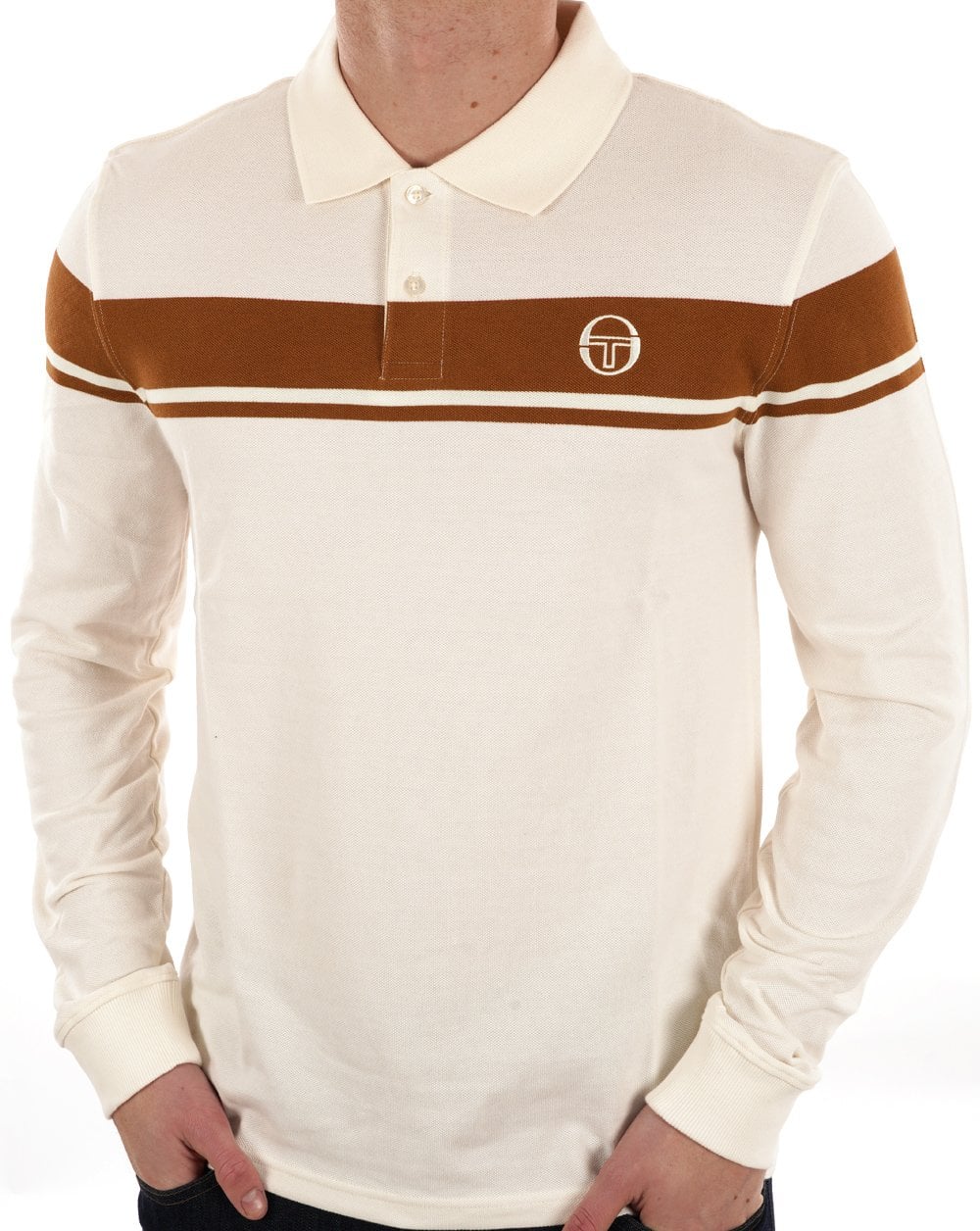 Sergio Tacchini Masters LS Polo Shirt Gardenia Mocha
