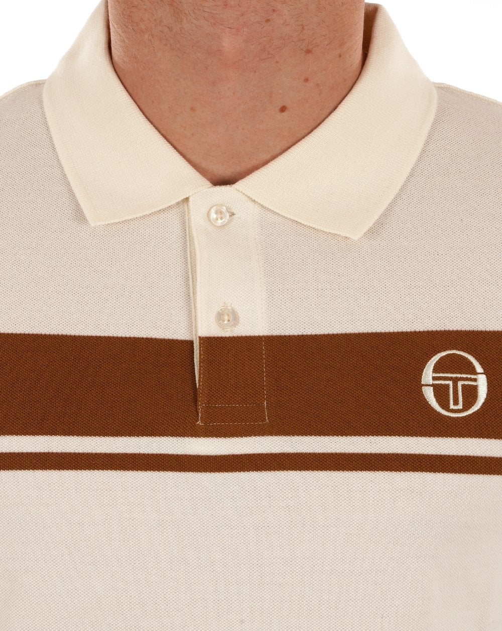 Sergio Tacchini Masters LS Polo Shirt Gardenia Mocha - Image 2