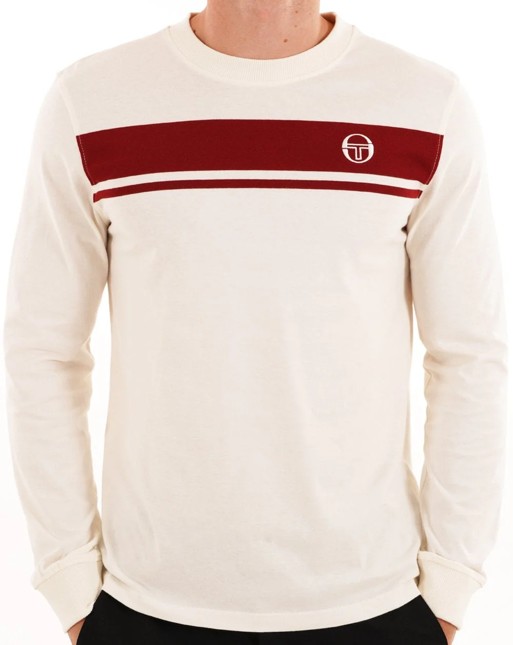 Sergio Tacchini Masters LS T Shirt Gardenia Deep Red