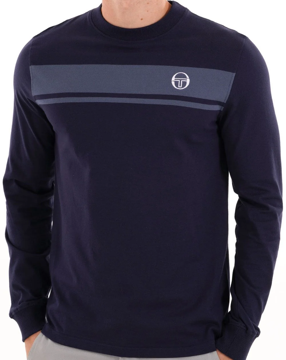 Sergio Tacchini Masters LS T Shirt Navy Vintage Indigo - Image 2