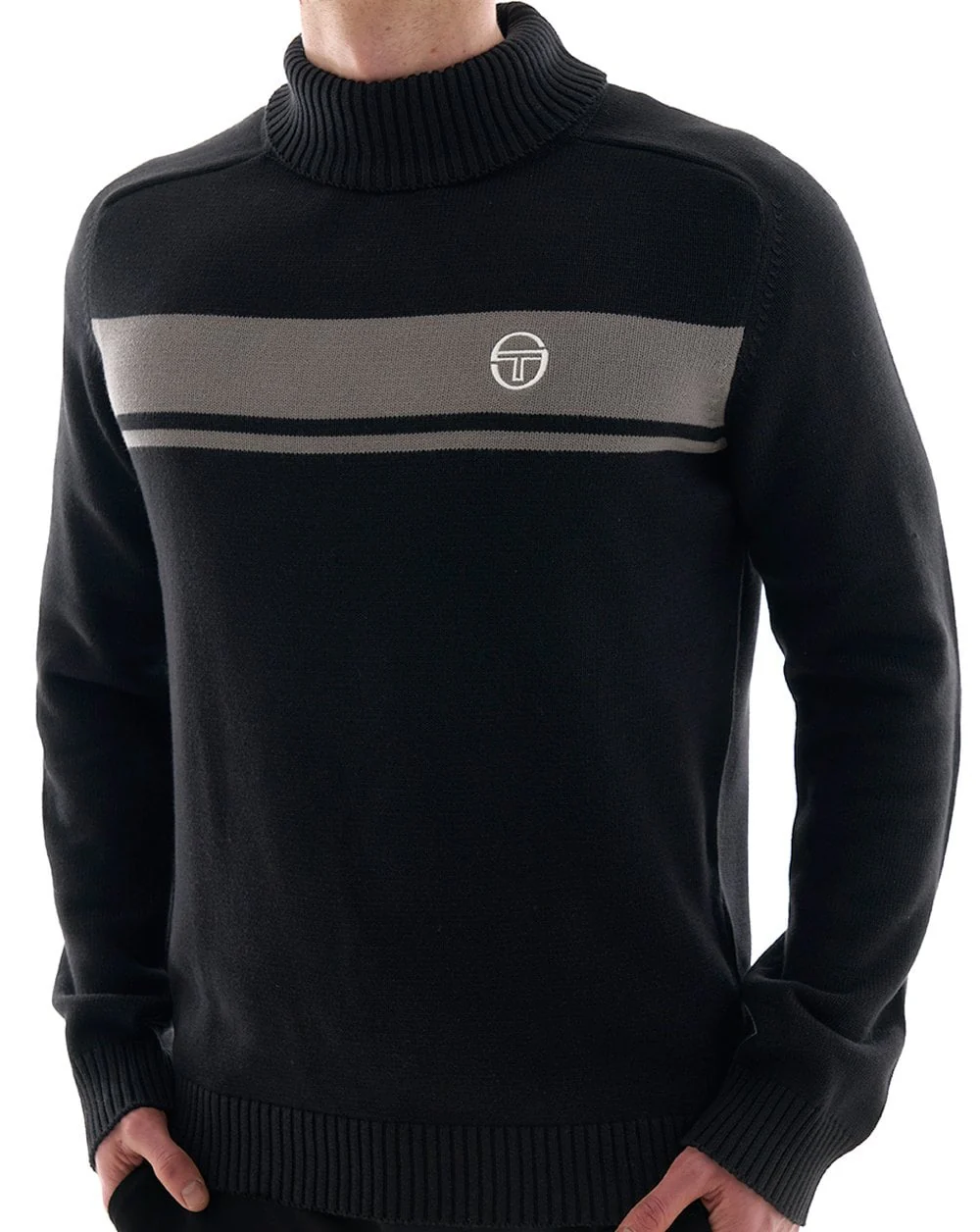 Sergio Tacchini Masters Roll Neck Knit Black / Grey - Image 3