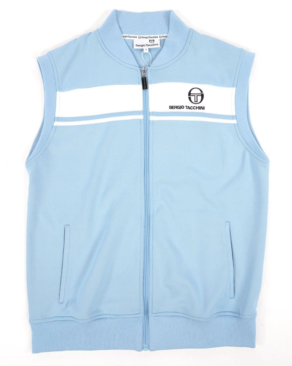 Sergio Tacchini Masters Sleeveless Track Top Sky Blue/White