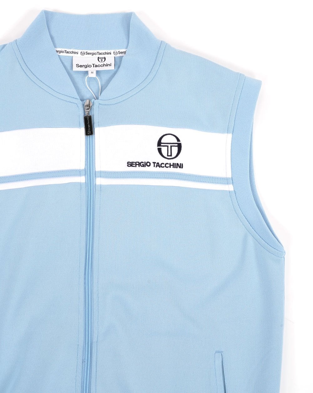 Sergio Tacchini Masters Sleeveless Track Top Sky Blue/White - Image 4