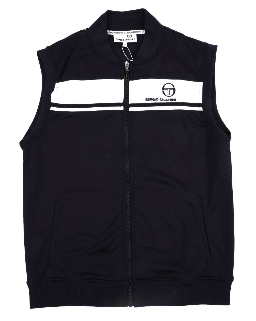 Sergio Tacchini Masters Sleeveless Zip Up Navy/White