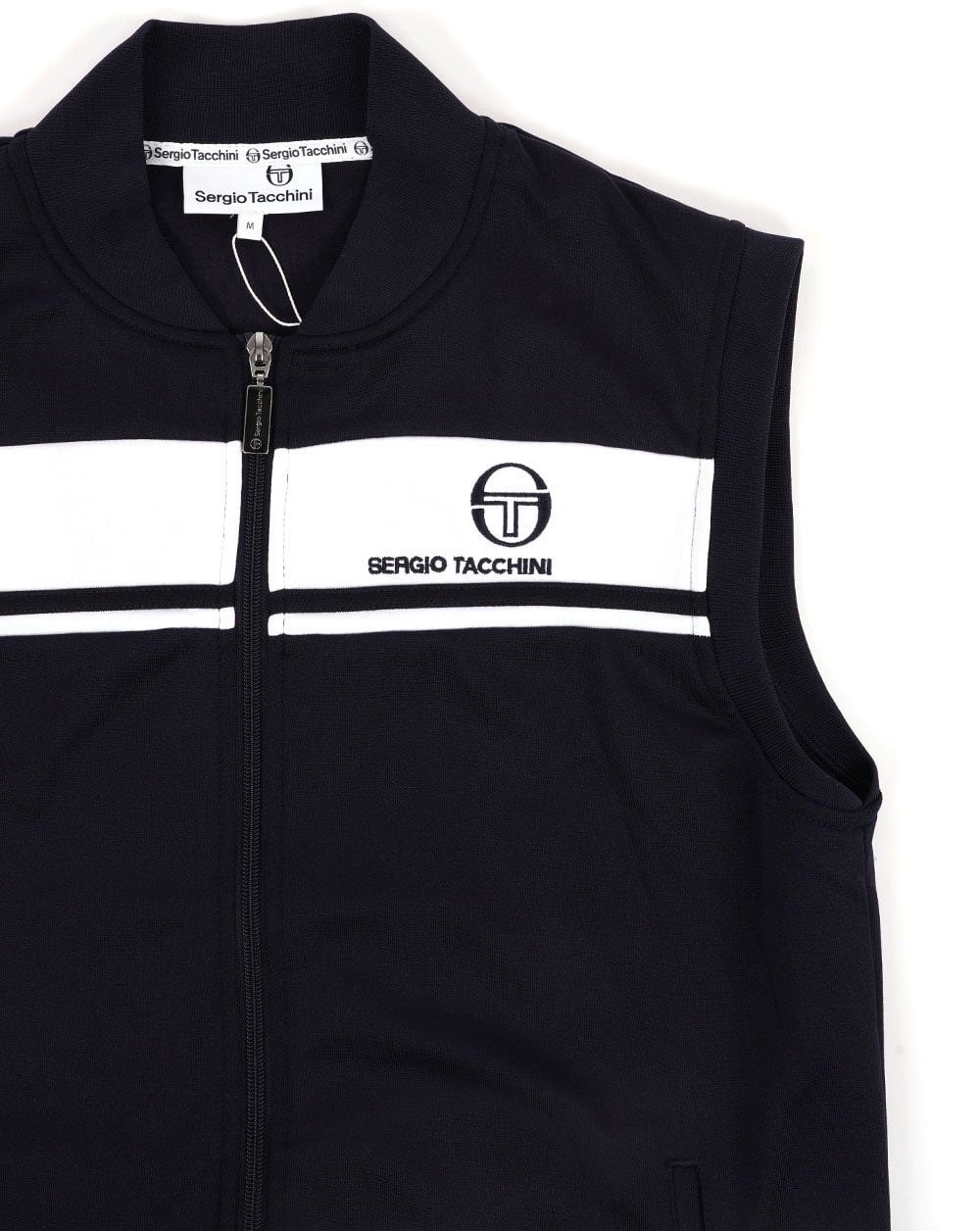 Sergio Tacchini Masters Sleeveless Zip Up Navy/White - Image 2