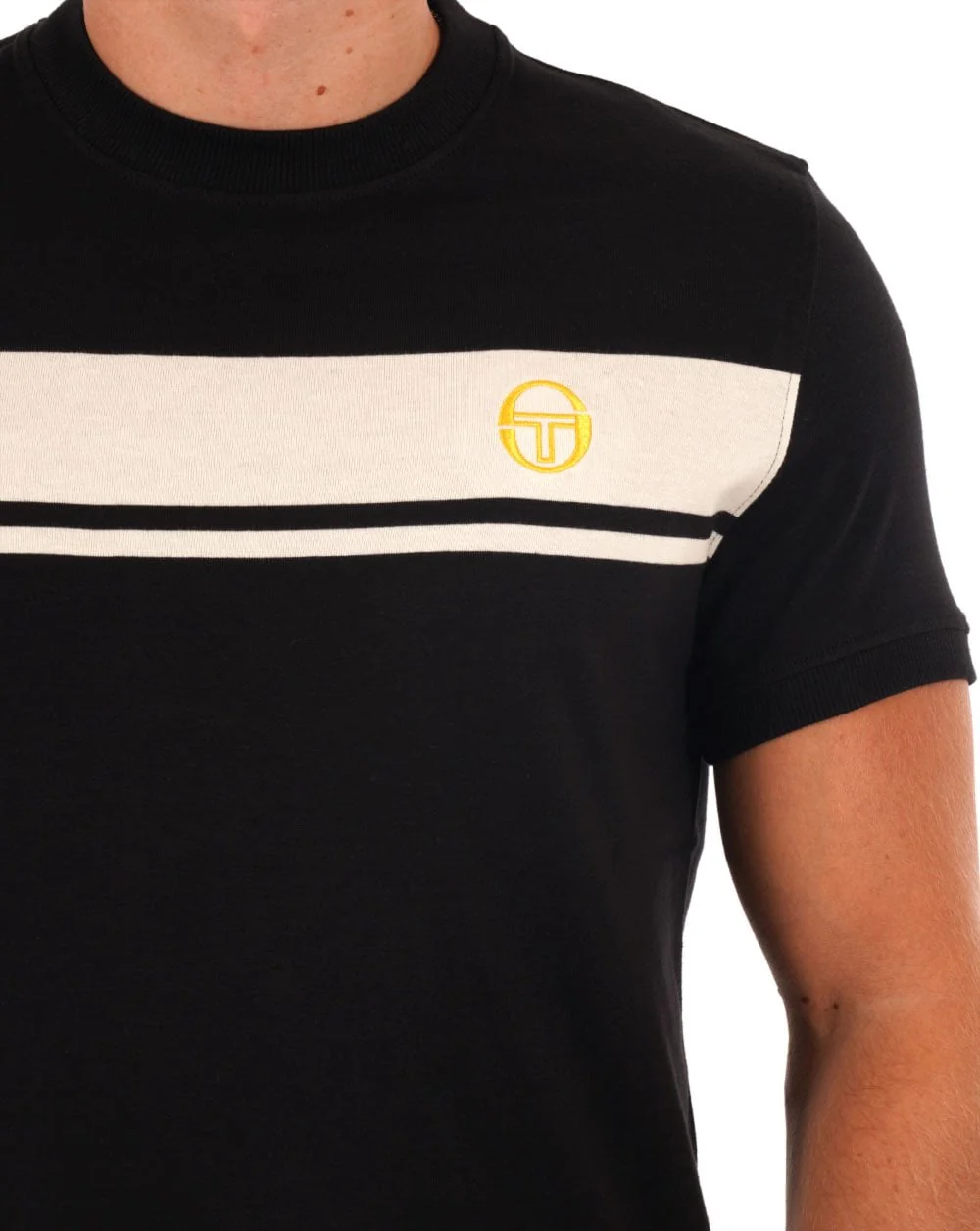 Sergio Tacchini Masters T Shirt Black/Gardenia - Image 2