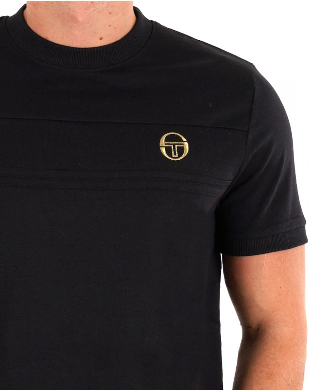 Sergio Tacchini Masters T Shirt Black/Gold - Image 2