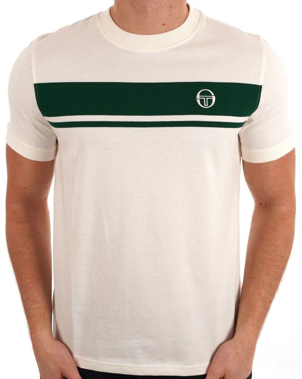 Sergio Tacchini Masters T Shirt Gardenia/Green - Image 2
