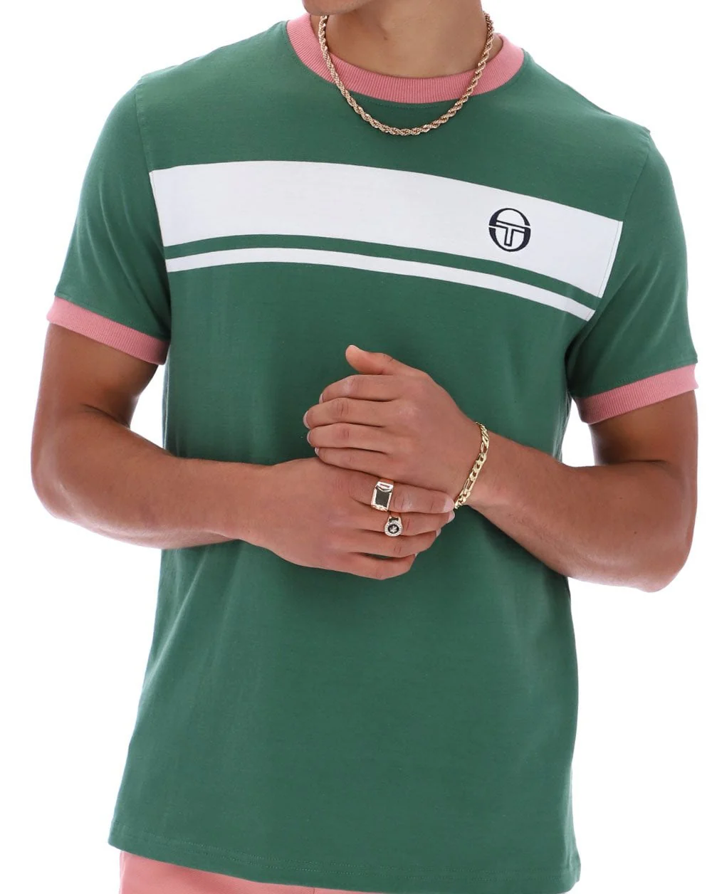 Sergio Tacchini Masters T Shirt Green/White - Image 3