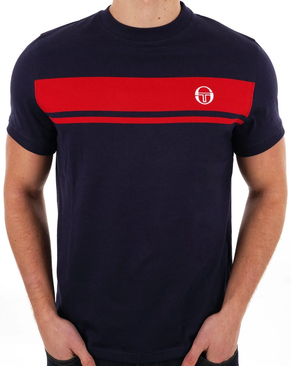 Sergio Tacchini Masters T Shirt Navy Blue/Red
