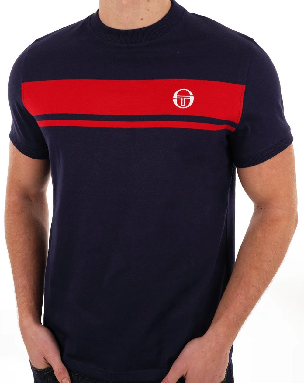 Sergio Tacchini Masters T Shirt Navy Blue/Red - Image 3