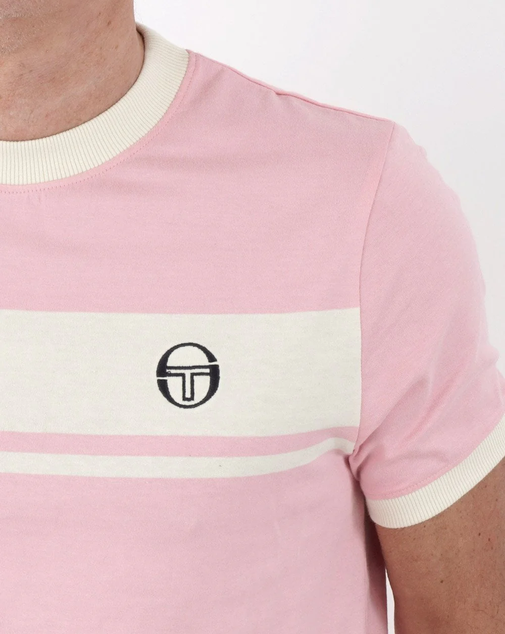 Sergio Tacchini Masters T Shirt Pink/Cream - Image 2