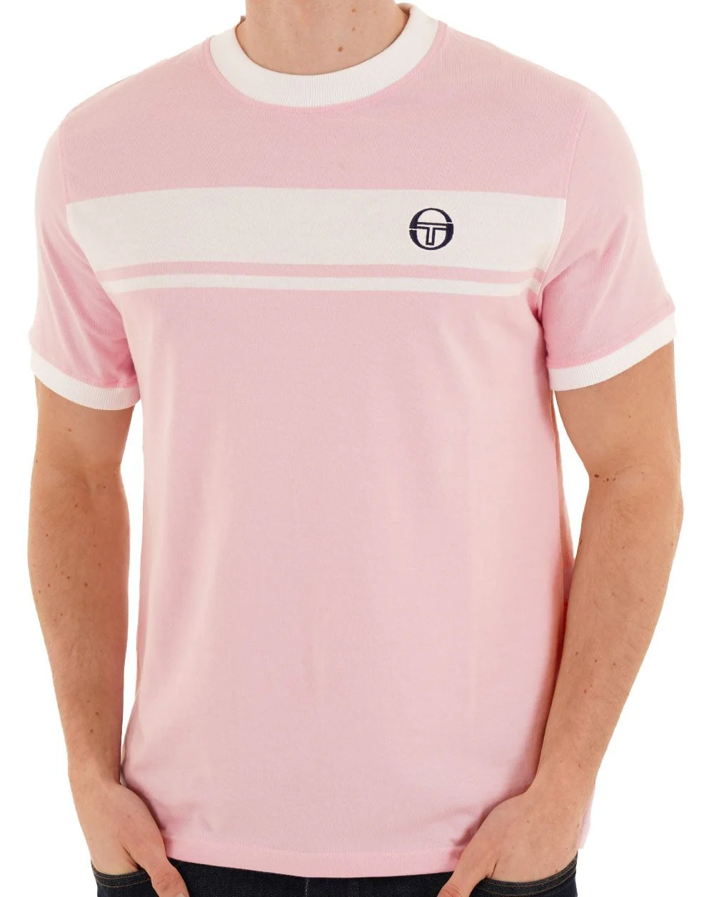 Sergio Tacchini Masters T Shirt Pink/White