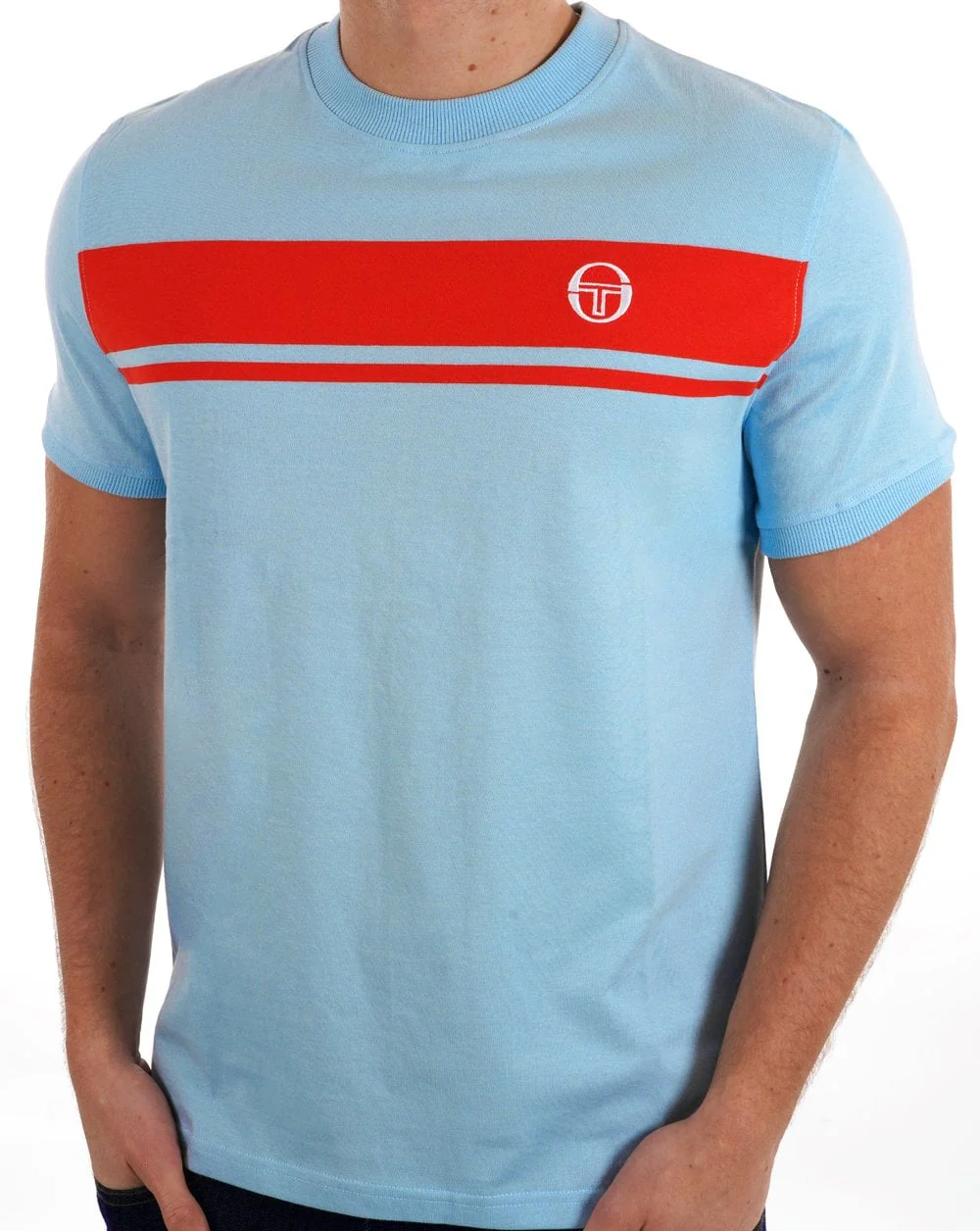 Sergio Tacchini Masters T Shirt Sky/Grenadine - Image 3