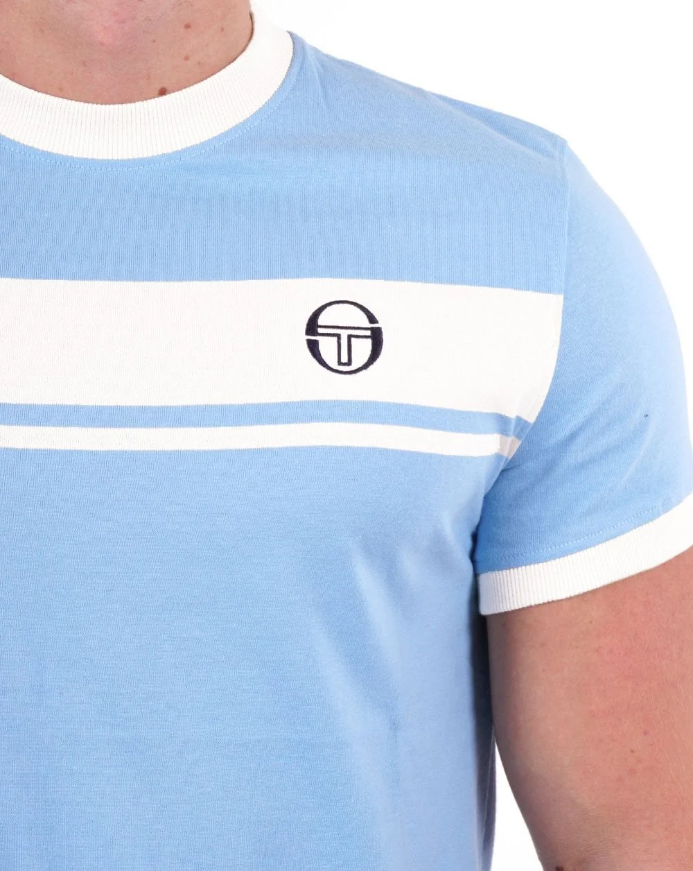 Sergio Tacchini Masters T Shirt Sky/White - Image 3